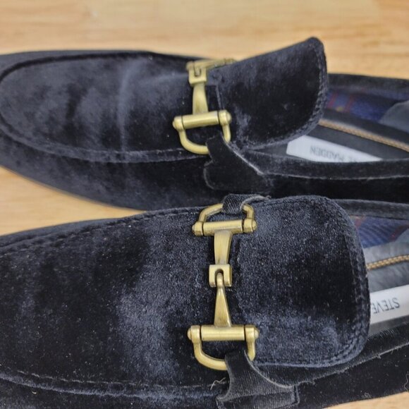 Steve Madden Morocco Men’s Black Velvet Slip-On Loafers, Size 10 Vintage main image 8